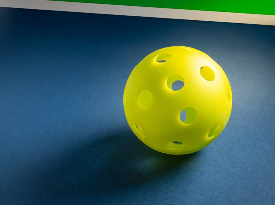 outdoor yellow pickleball ball