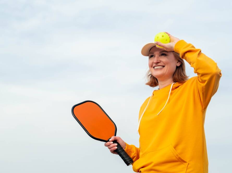 skinny singles pickleball player