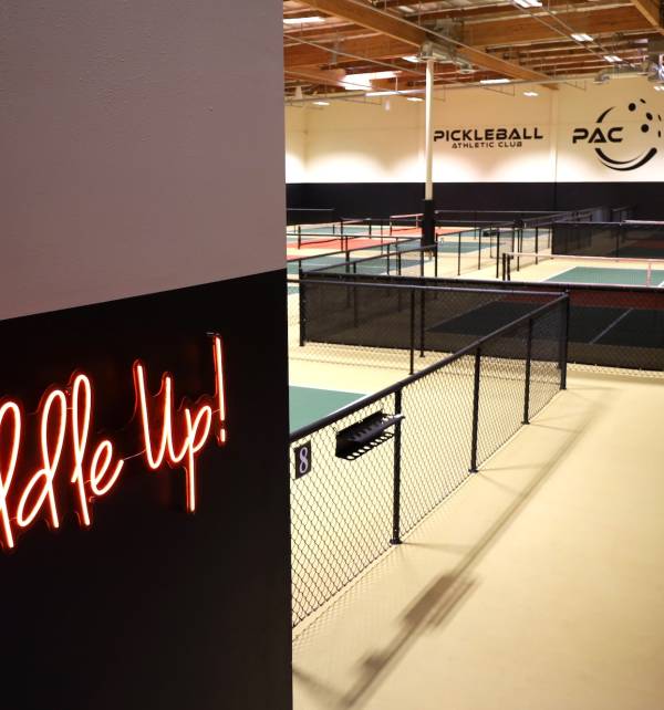 Pickleball athletic Club paddle up sign